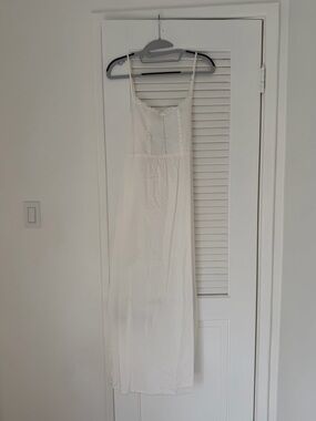 Brandy Melville White Lace-Trim Slip Dress